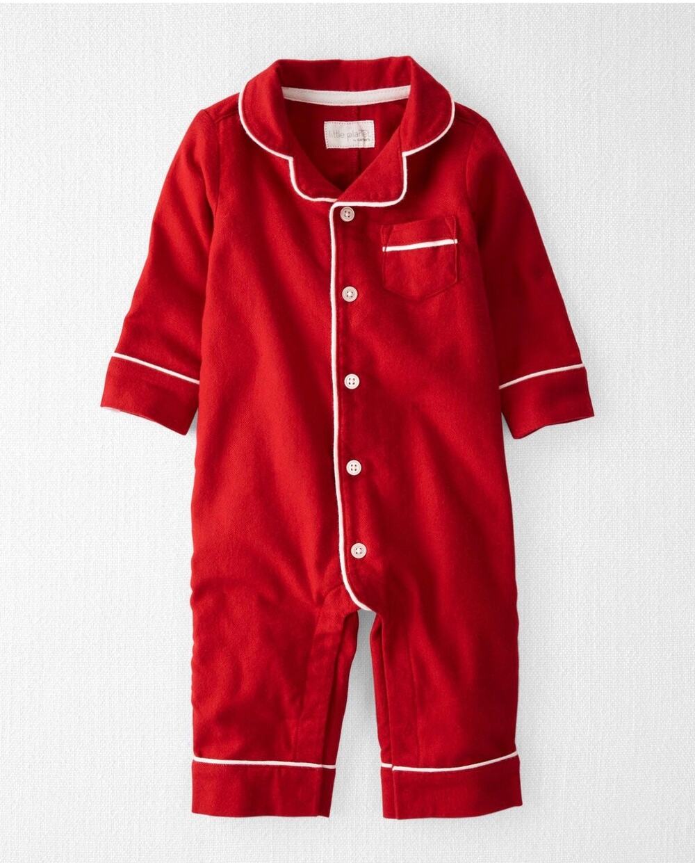 Little Planet Carters NWT Baby 3M 1-Piece Organic Cotton Coat Style Red Pajamas